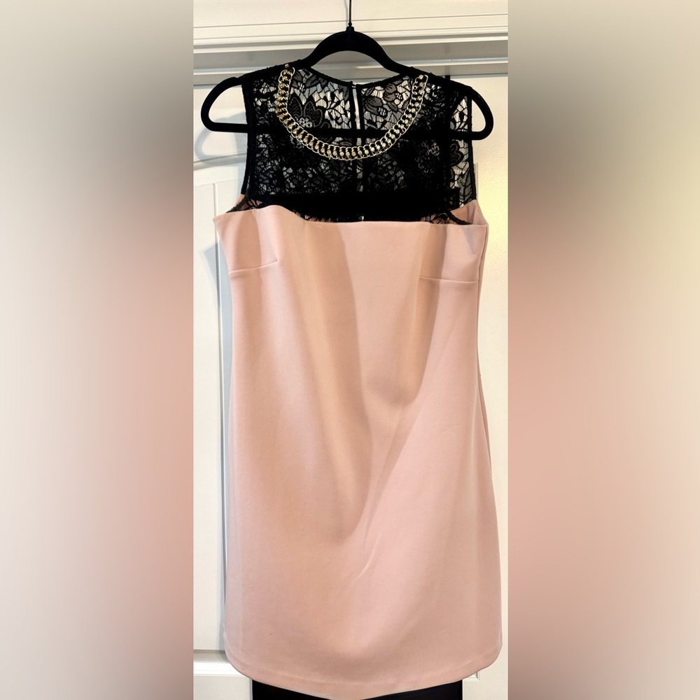 Jessica Simpson Nude Pink and Black Lace Dress